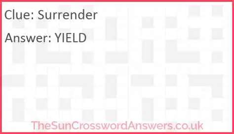 surrender crossword clue